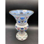 A attractive overlay painted glass vase 9 inches high