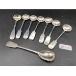 8 Exeter Salt & Mustard Spoons. 79 g