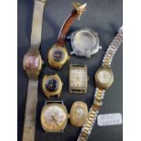 Seven assorted watches and watch cases