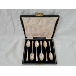 Another box set of six spoons with rat tail bowls, Sheffield 1944 by R&B