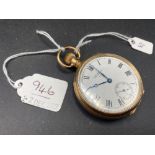 A gents gilt WALTHAM pocket watch with seconds dial