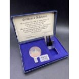 Silver oil medallion 40 g. in case