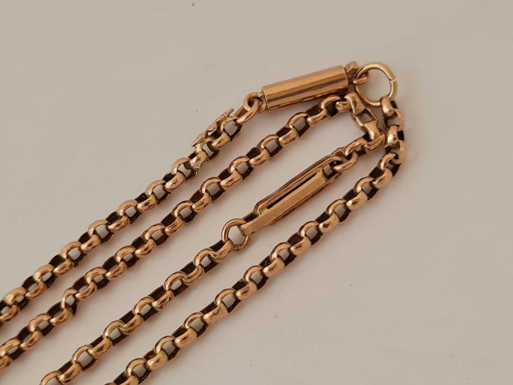 Victorian fancy 9ct chain with barrel clasp, length 16.5 inches - Image 2 of 2