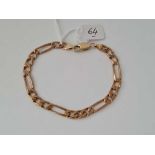 A long & short link 9ct bracelet 14.8g