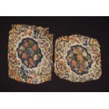 Two Antique Woolwork Chair Panels.