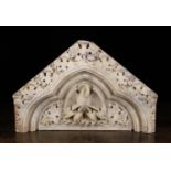 A Finely Carved 19th Century Alabaster Pediment.