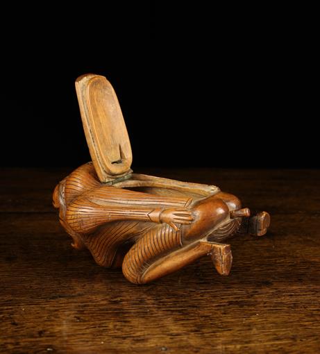 An 18th Century Carved Boxwood Scatological Snuff Box with dispenser. - Image 6 of 6