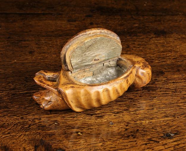 An Early 19th Century Carved Maple Seal Hunter's or Shipowner's Snuff Box, - Image 3 of 3