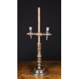 A Fine 18th Century Turned Treen Height Adjustable Candle Stand.