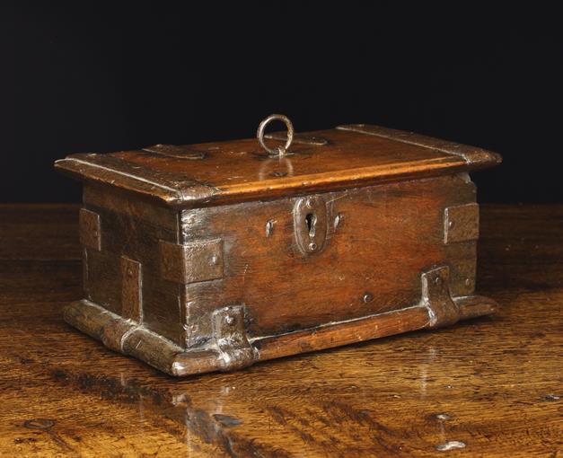 A Small Late 17th Century Iron Bound Safe Box.