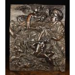 A Splendid Early 17th Century Oak Allegorical Panel boldly carved with 'The Sacrafice of Abraham'