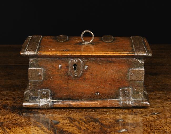 A Small Late 17th Century Iron Bound Safe Box. - Image 2 of 2