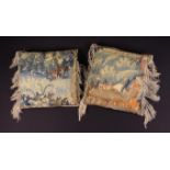 A Pair of Large 17th Century Tapestry Covered Cushions.
