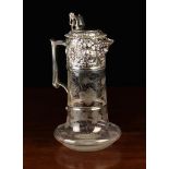 A Fabulous Victorian Etched Glass Claret Jug with Silver Mounts by Alexander Macrae, London 1872.