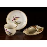An Early 19th Century Mintons Tea Cup & Saucer hand decorated with river birds and insects edged