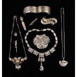 A Group of Silver & White Metal Costume Jewellery etc.
