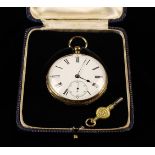 A Straub Pocket Watch in an 18 Carat Gold Case with hallmarks for London 1857.