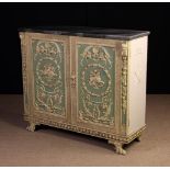 A 19th Century Italian Painted & Elaborately Relief Moulded Cabinet.
