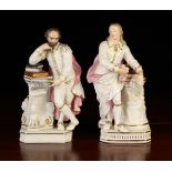A Pair of Derby Porcelain Figures of Shakespeare & Milton, Circa 1820.