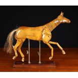 A 20th Century Treen Artist's Lay Figure of a Horse with articulated head, neck & limbs,