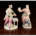 A Pair of Meissen Porcelain Figures of Musicians.