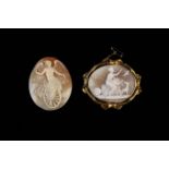 A Victorian Cameo Brooch and another Unmounted Carved Shell Cameo.