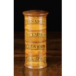An Early 19th Century Turned Boxwood Spice Tower of fine colour and patination.