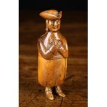 A Delightful Late 18th/Early 19th Century Treen Figural Snuff Box of rich colour & patination.
