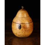 A Fine 19th Century Turned Fruitwood Tea Caddy in the form of a pear, 5¾" (14.5 cm) in height.