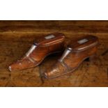 Two Similar 19th Century Rosewood Snuff Boxes in the form of shoes,