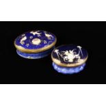 Two Charming 18th Century Bilston Enamelled Patch Boxes;