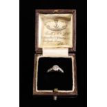 An Antique 18Ct Gold and Platinum Diamond Engagement Ring.