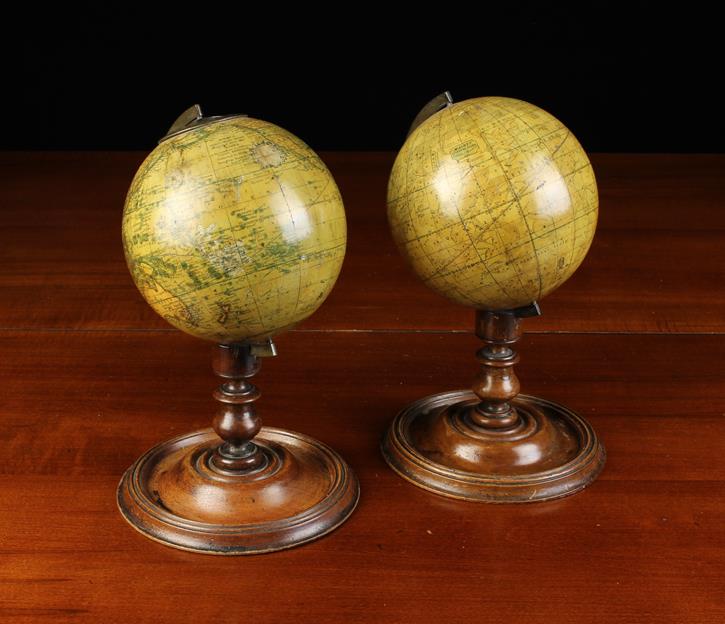 A Pair of 19th Century 5 inch (13 cm) Malby's Globes; Terrestial & Celestial, - Bild 2 aus 4