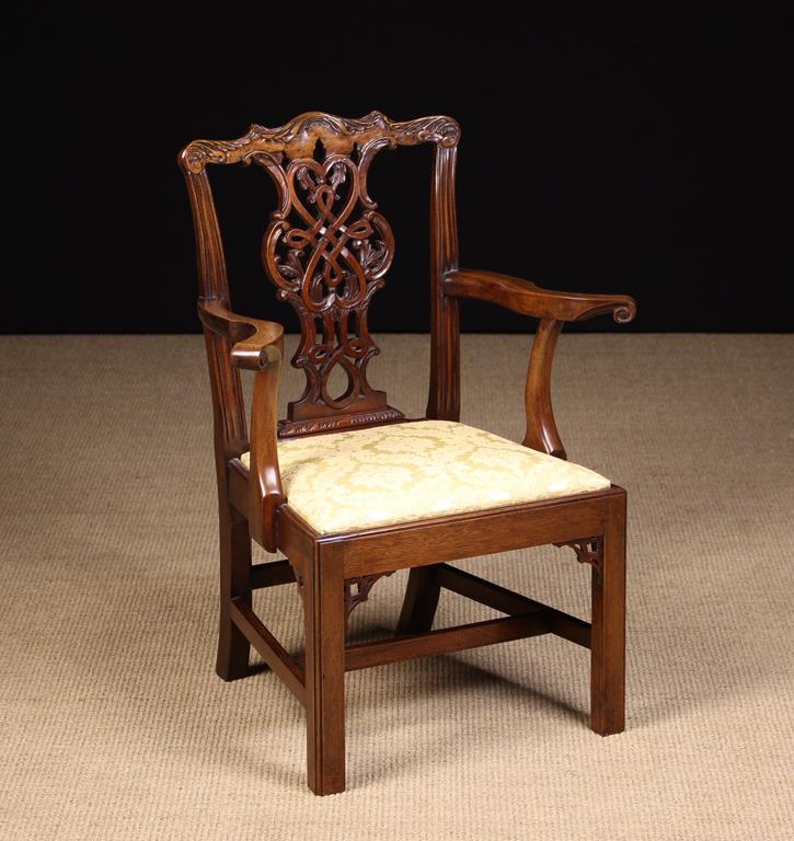 A Chippendale Style Carved Mahogany Child's Armchair, last quarter of 20th century.