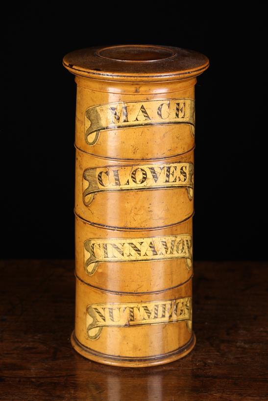 A Fine 19th Century Four-tier Turned Boxwood Spice Tower.