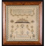 A Fine Regency Sampler by Elizabeth Wood, finished October 19 1826 Aged 8 Years.