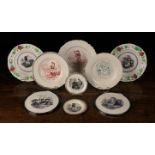 A Group of 19th Century Transfer Printed Nursery Ware: Seven plates with various figural scenes in