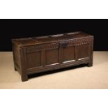 A 17th Century Joined Oak Four Panel Coffer.