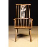 A Rare 18th Century Ash & Elm Comb-back Windsor Armchair.