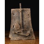 A Large 17th Century Iron Door Locking Mechanism, 14½" (37 cm) wide, 10¾" (27 cm) in depth.