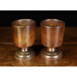 A Pair of Late 18th/Early 19th Century Turned Beechwood Goblets, 5¼" (13.