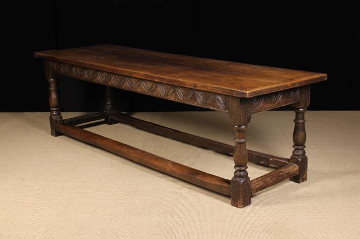 A 17th Century Joined Oak Refectory Table.