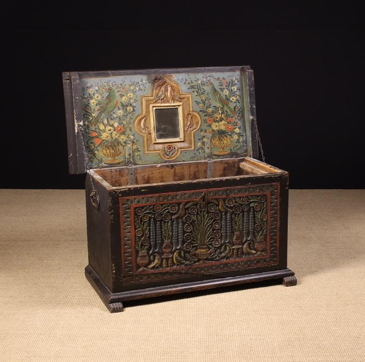 A Delightful 18th Century Friesland Folk Art Coffer of rectangular boarded form, - Image 3 of 3