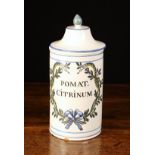 A 19th Century Delft Lidded Apothecary Jar.