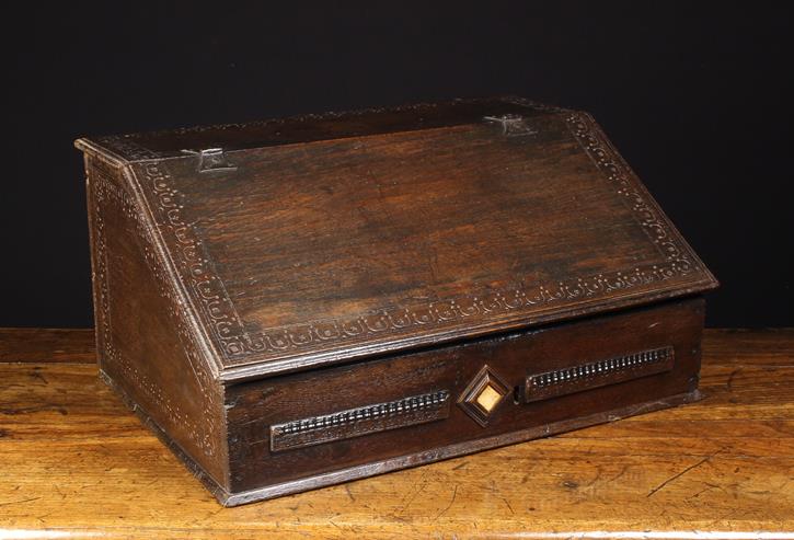 A Fine 17th Century Boarded Oak Desk Box.