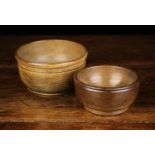 Two 19th Century Lathe Turned Sycamore Bowls; one 2½" (6.