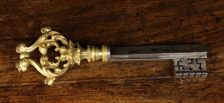 A Fabulous Late 17th Century French Gilt Bronze & Iron Key.