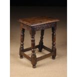 A 17th Century Oak Joint Stool.