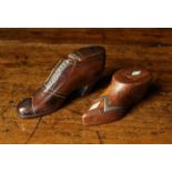 Two Delightful 19th Century Snuff Boxes in the form of Shoes,