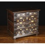 A Fabulous 19th Century Miniature Oak Chest of Drawers in the 17th century style.